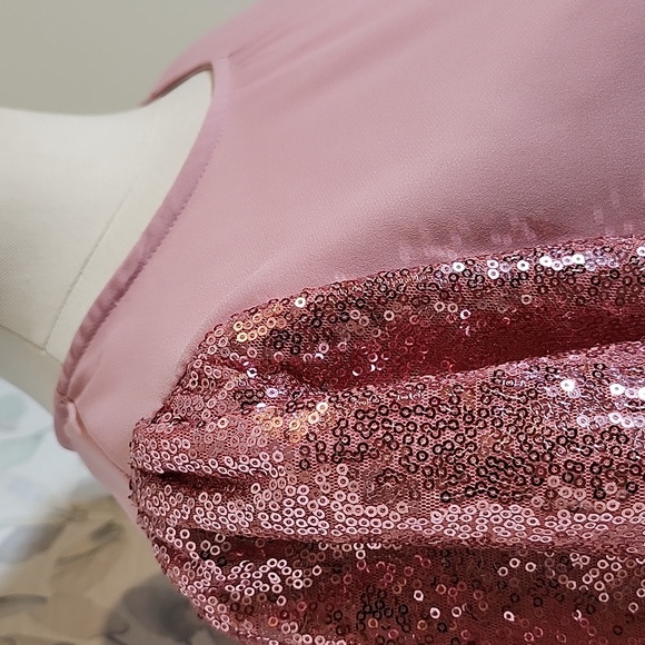 Haptics Pink Sequin Bubble Balloon Sleeve Shirt Tunic Sz S - Picture 7 of 10